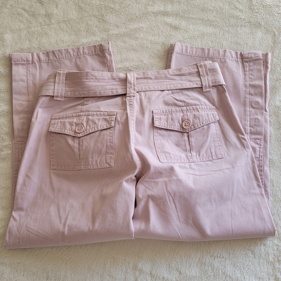 Vintage Y2K Mossimo Cropped Utility Lowrise Pants with Belt Blush Pink  *sz 9* - Picture 10 of 16